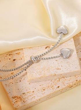 轻奢不锈钢爱心锁骨链女