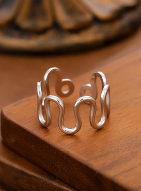 艾芙乐原创天使之翼开口戒指s925