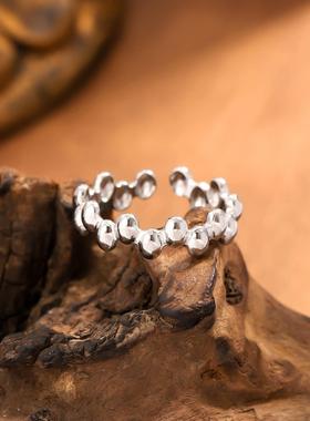 钛钢不掉色几何开口戒指