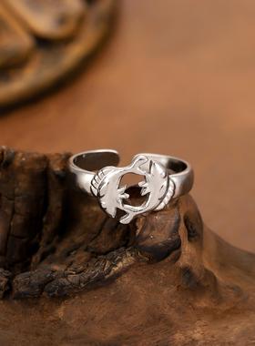 欧美不锈钢金鲤鱼戒指女款