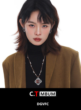 鸢尾花吊坠项链女轻奢小众高级感