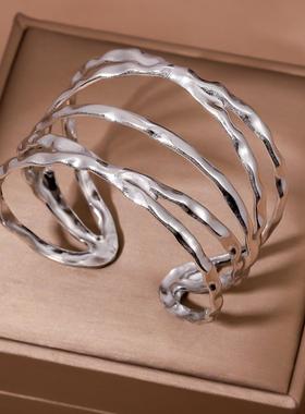 欧美流行半圆镂空C型手镯