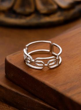 艾芙乐原创慵懒猫咪开口戒s925