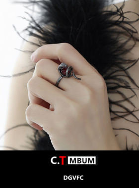 独特新款暗黑风缠绕灵蛇戒指女小
