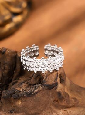 欧美复古钛钢开口戒指轻奢款