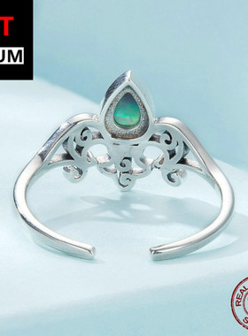 艾芙乐原创森系复古鸢尾戒指开口