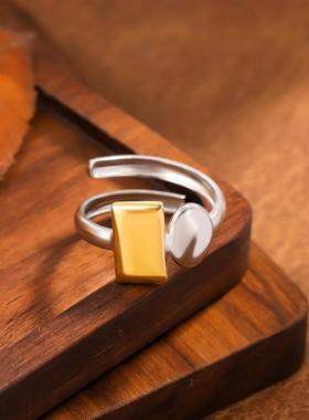 欧美风双拼色轻奢几何饰品