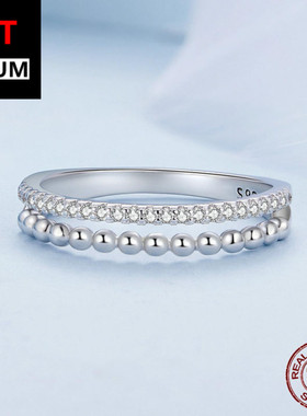 艾芙乐简约双层戒指s925纯银镀