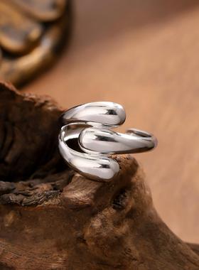 欧美不锈钢几何戒指女款