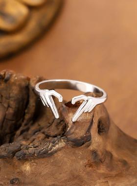 欧美风爱心钛钢戒指女款