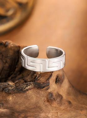 欧美简约高级感钛钢开口戒指