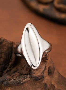 轻奢钛钢镀金几何戒指男