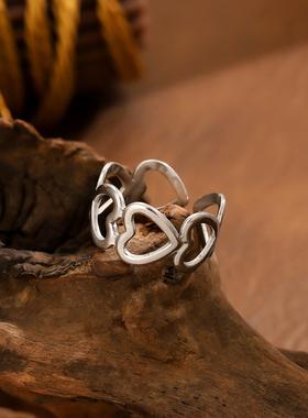 欧美风不锈钢爱心开口戒指