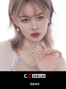 木质小熊吊坠项链配饰女款长款毛