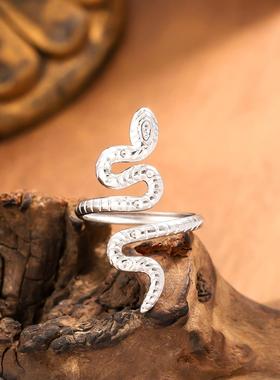 欧美蛇形钛钢轻奢镀金戒指女