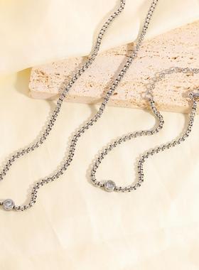 欧美小众镀金镶钻手链项链套