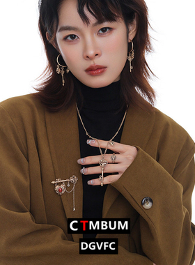 严选原创设计感锁芯项链轻奢复古