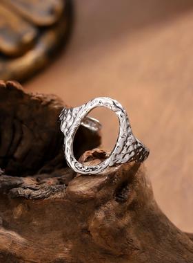 欧美简约不锈钢镂空女戒