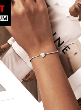 艾芙乐纯银s925爱心澳宝手链简约