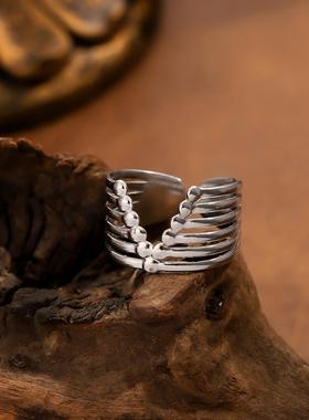 时尚V形开口极简钛钢戒指