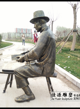 玻璃钢民俗摆件商业街人物雕塑