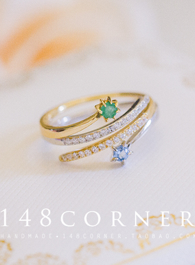 戒指925银锆石日系流星