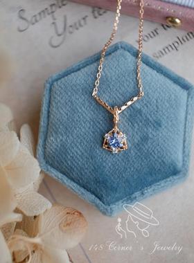 项链925银坦桑石月光石