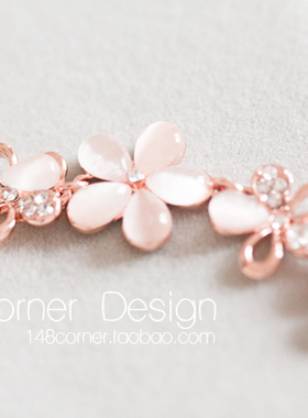 手链猫眼石甜美古风水钻