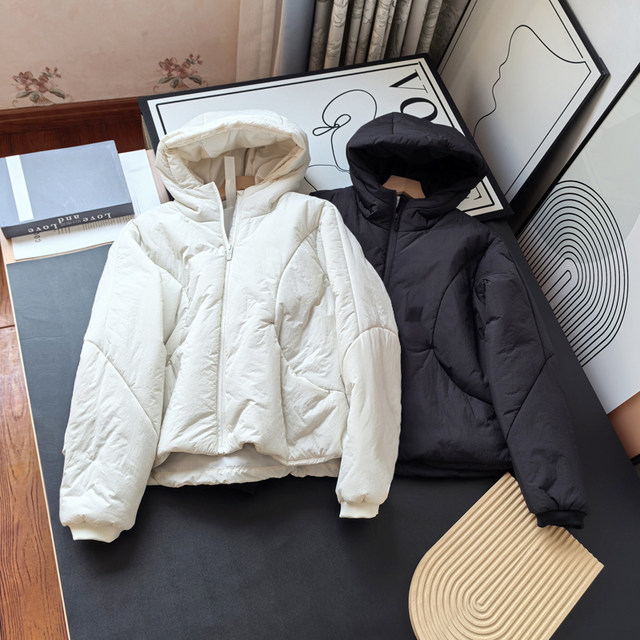 Fluffy, warm and loose hooded cotton jacket