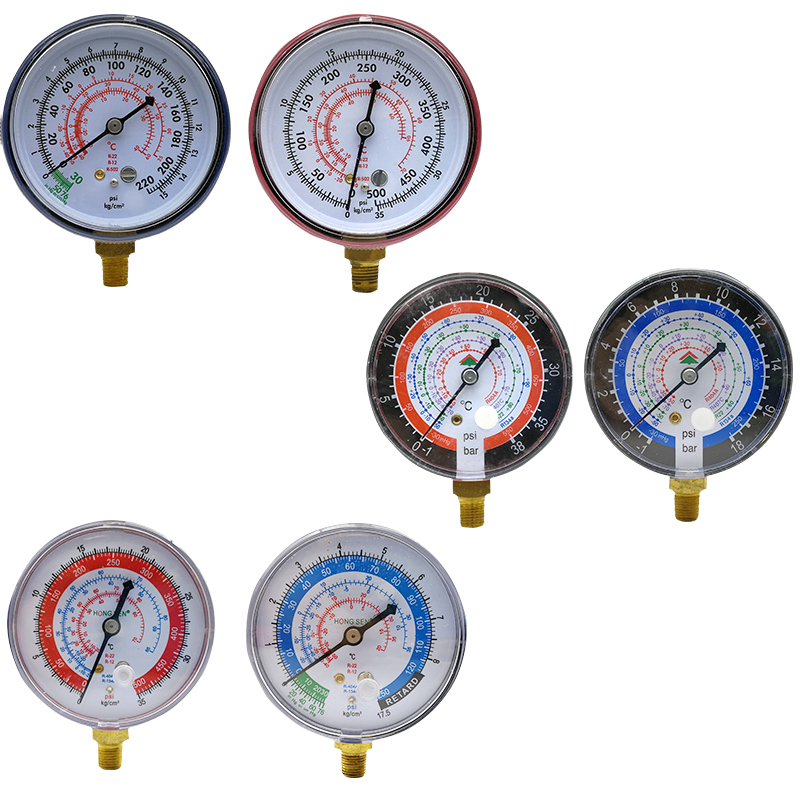 鸿森雪种表头冷媒表头单表 R134aR410加氟表头Y70 Y80冷媒表头-图3