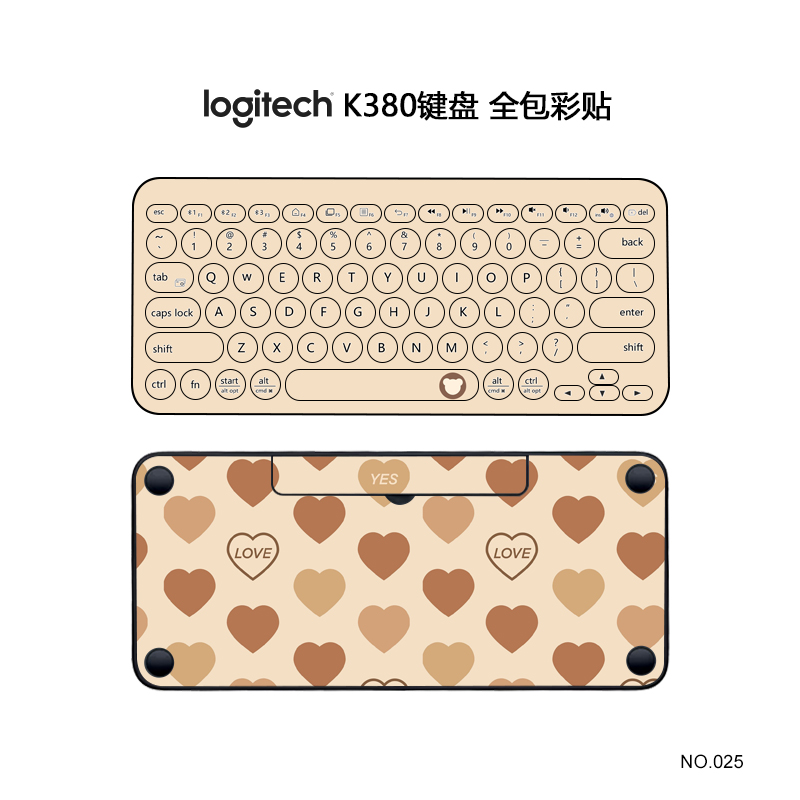 Logitech罗技k380键盘膜全覆盖贴纸无线蓝牙k480动漫简约可爱定制-图1