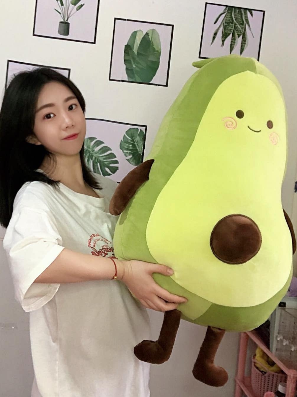 网红牛油果长条玩偶睡觉夹腿抱枕 米可厂家店毛绒布艺类玩具