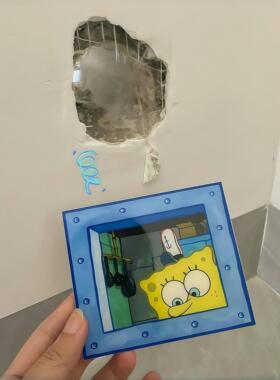 海绵宝宝开关插座遮丑盖空调洞亚克力装饰盖洞口补洞墙贴堵孔