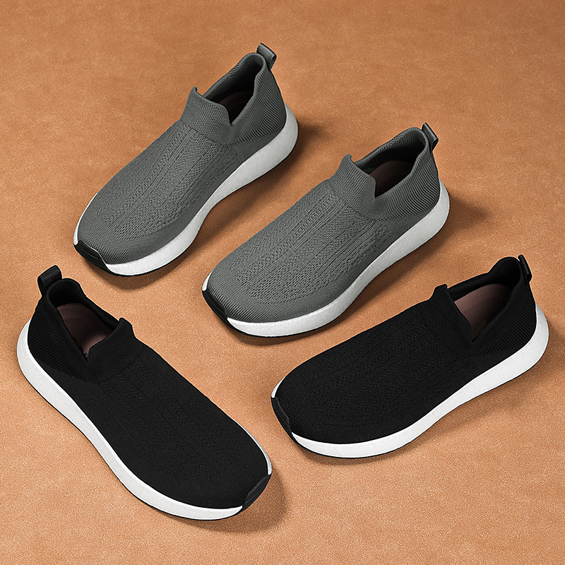 步因美新品男鞋秋季运动休闲透气针织鞋男士一脚蹬百搭春秋健步鞋 - 图2