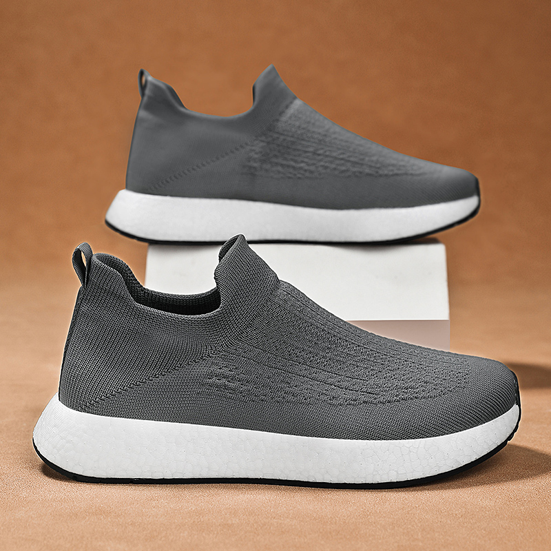 步因美新品男鞋秋季运动休闲透气针织鞋男士一脚蹬百搭春秋健步鞋 - 图3