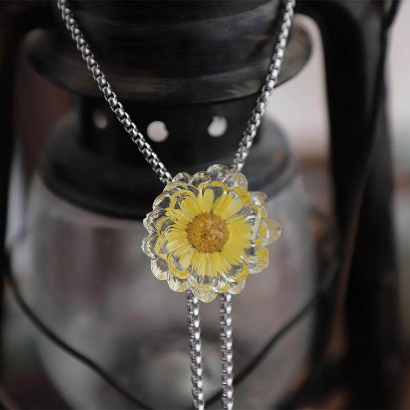 韩版小众原创设计手工制作干花雏菊波洛领带女生百搭气质BOLO TIE,淘宝优惠券,粉丝福利购,淘宝优惠卷