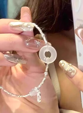 招财平安扣碎银子手链女s925纯银2025新款小众新中式精致闺蜜手饰