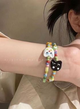 女超萌小怪兽高级感可调节手链