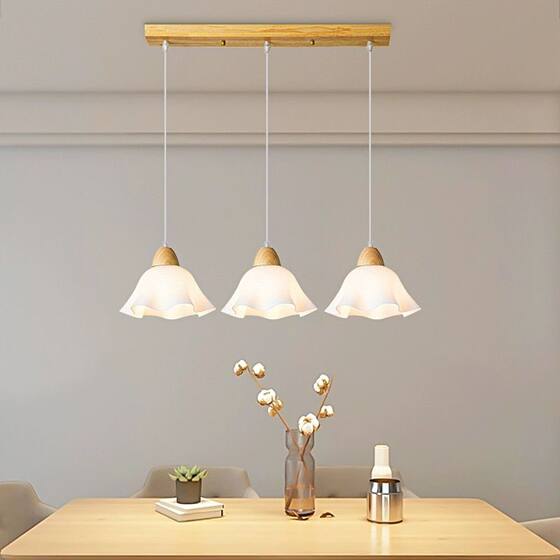 Package installation of Nordic cream style log dining room chandelier