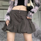 Vintage Wen American retro lace bottoming bud skirt ອອກແບບແອວສູງ slimming pleated skirt A-line