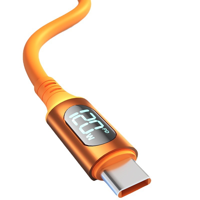 智能数显Type-c超级快充120W适用华为VIVO小米OPPO荣耀手机充电线笔记本电脑iPad平板充电线加长2米