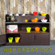 Loft iron coffee table condiment table hot pot table barbecue shop solid wood industrial style self-service condiment table barbecue table cabinet