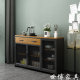 Industrial style wrought iron partition cabinet solid wood home restaurant