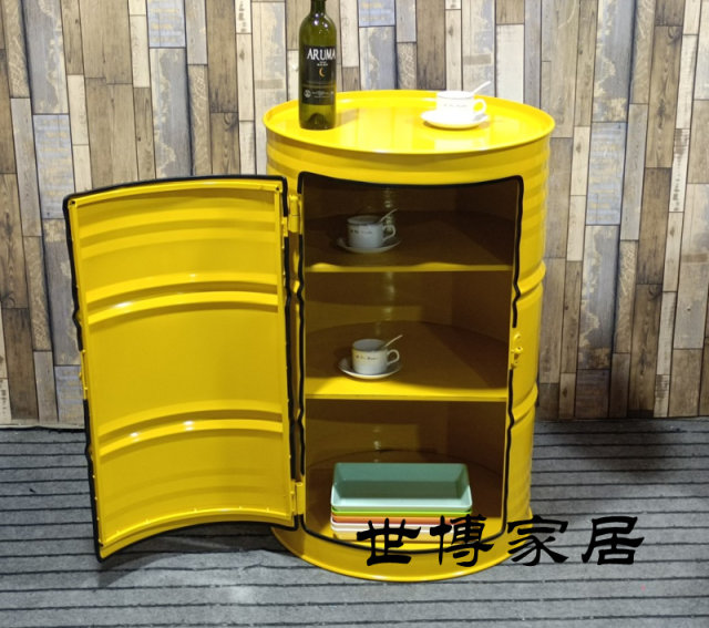 Oil drum renovated into bar loft