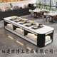 Hotel double-sided breakfast table, school cafeteria, Nakashima walnut buffet table, hotel marble buffet table