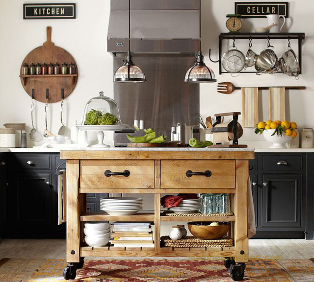 American island table storage dining table mobile storage cabinet