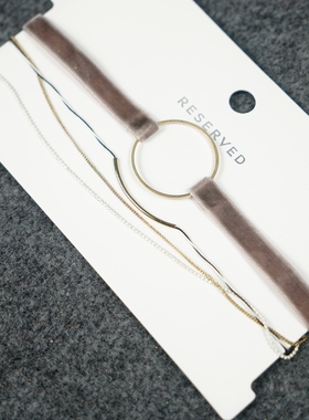 KA2外单项链颈圈锁骨链女时尚项链颈带脖子气质脖链两条搭配装