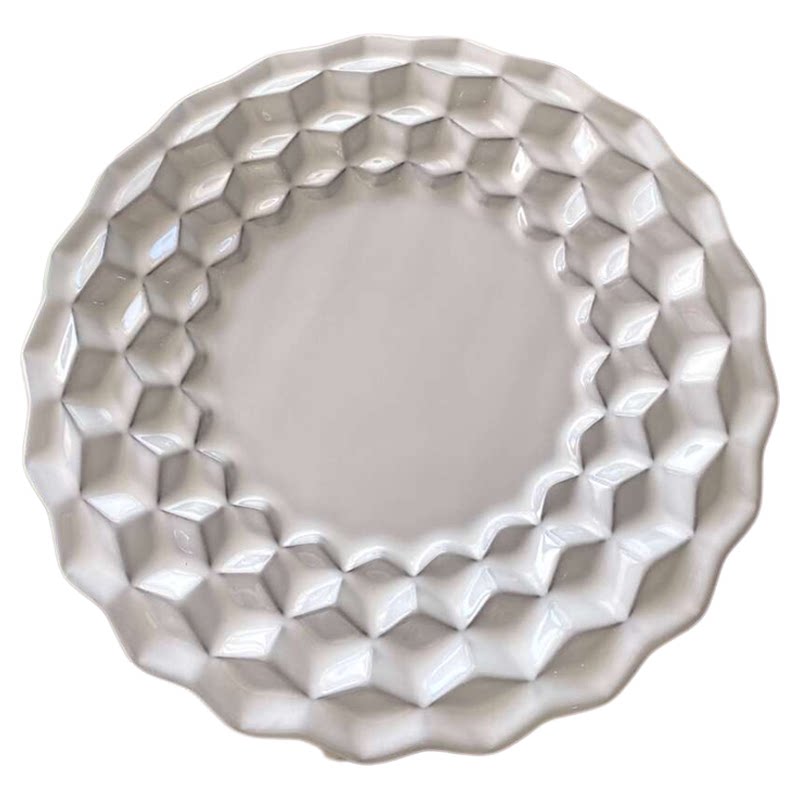 astier de villatte法国黑陶土cube咖啡碟杯碟甜品菜碟水果盘子碗