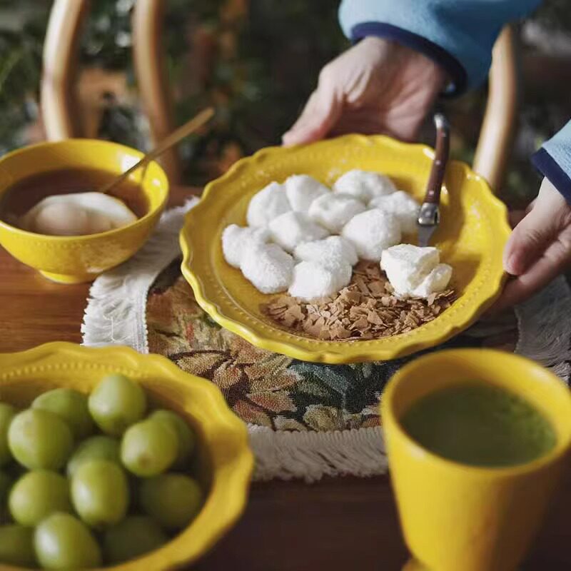 HARSIDE 复古风碗盘套装家用陶瓷高温釉下彩餐具2025新款乔迁新居