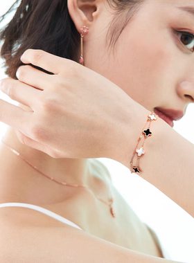 999纯银四叶草手链女生款轻奢小众高级感2025手镯生日礼物送女友